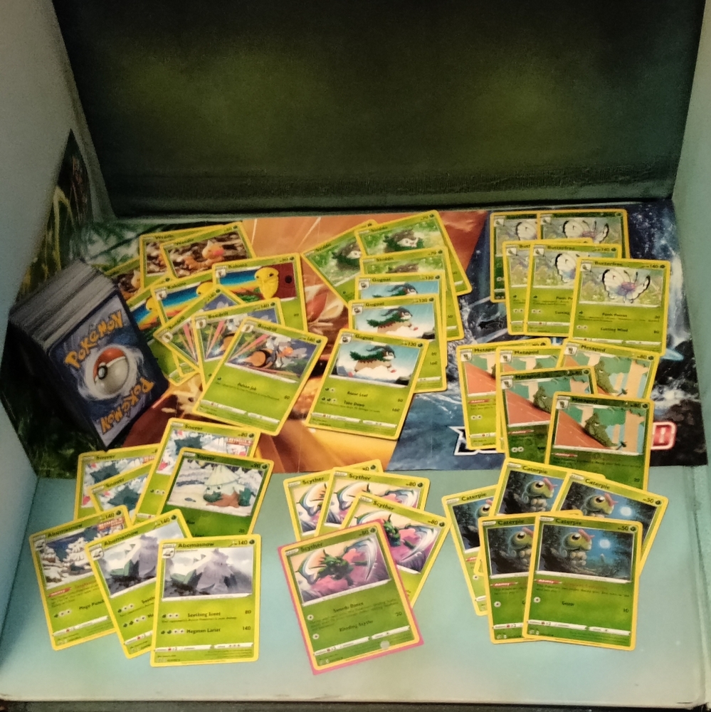 Pokemon Grass type 100+cards with reverse holos ++++ bonus 50 card offer!!!!